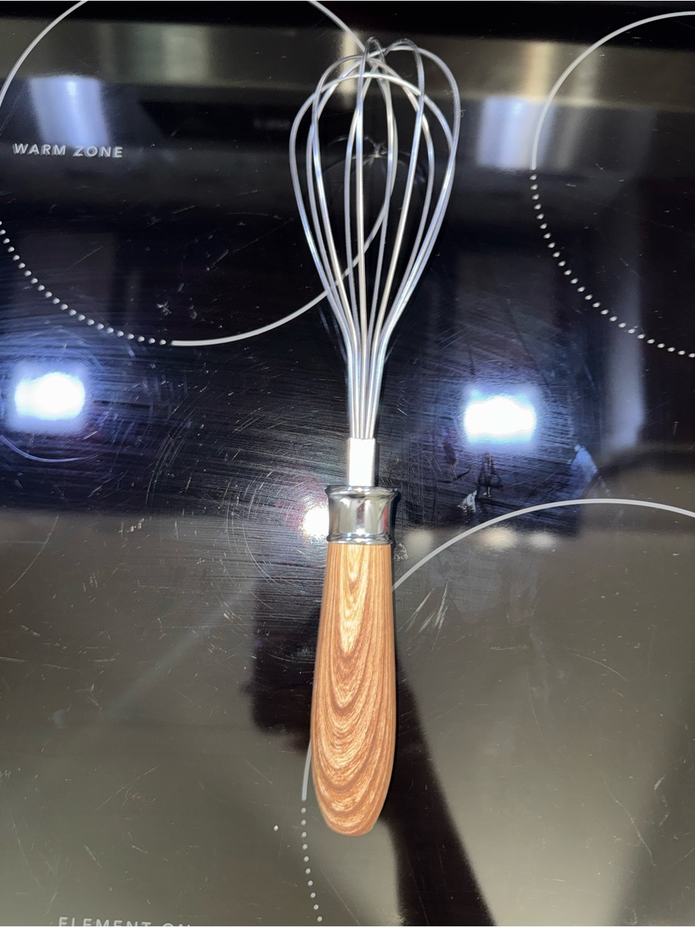 Rae Dunn Stainless Steel Whisk with Wood-Tone Handle